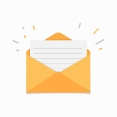 Vector mail envelope on white background