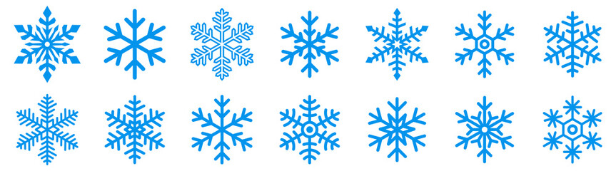 Wall Mural - snowflake icons set. snowflake symbols. snow icon. vector illustrator