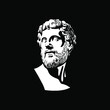 Ancient greek philosopher portrait. Vector illustration.
