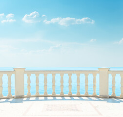 Poster - balcony near sea under cloudy sky