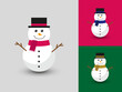 © Dan - Cute happy snowman in flat vector style.