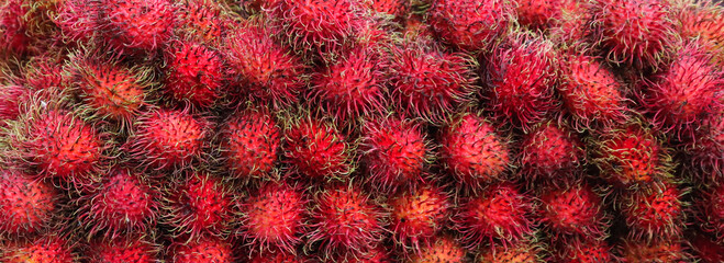 Rambutan backgrounds. Fresh healthy red rambutan fruits