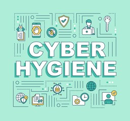 Wall Mural - cybersecurity hygiene word concepts banner. priority security hygiene. informatic health. infographi