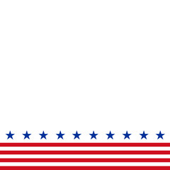 Wall Mural - American flag symbols patriotic border with white empty space for text.