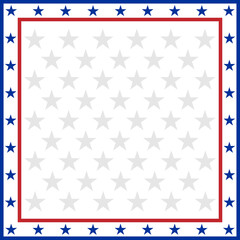 Wall Mural - American flag stars symbols patriotic frame border with blank space for text.	