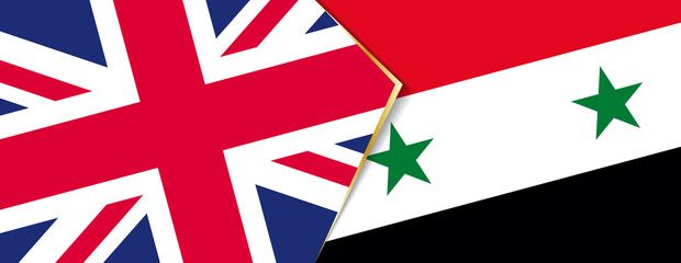 United Kingdom and Syria flags, two vector flags.