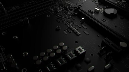 Wall Mural - 3d render of abstract motherboard. technology conceptual background.