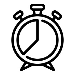 Sticker - Stopwatch alarm clock icon. Outline stopwatch alarm clock vector icon for web design isolated on white background