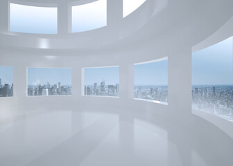 Bright white room with windows