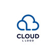 © sore.studios - cloud logo design modern simple line vector with letter L and blue color