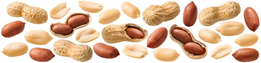 Wall Mural - Peanut set isolated on white background