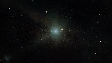 Wall Mural - milky way and a bright star in outer space