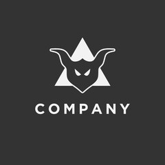 Logo design template, with a black and white animal horn icon