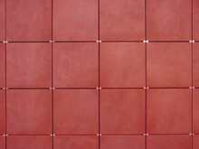 Background Of Wall  Made Of Red Square Tiles