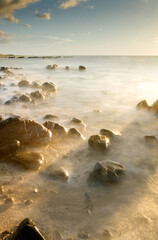 Poster - sunset of coral reef coastline