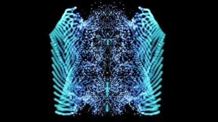 Wall Mural - Several abstract objects animation with a few transitions during time in space, possible simulation of various processes inside cells, organism or nature.