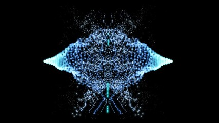 Wall Mural - Several abstract objects animation with a few transitions during time in space, possible simulation of internal processes inside cells or organism.