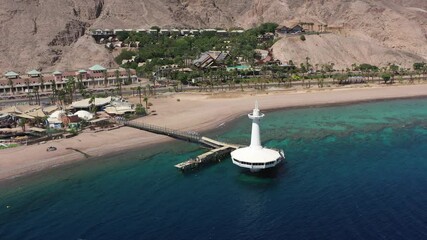 Wall Mural - Eilat Red Sea Underwater Observatory marine Park, Aerial view.