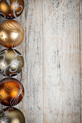 Canvas Print - Golden Christmas ornaments border