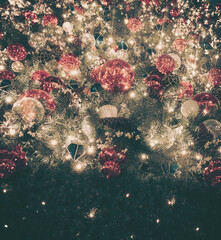 Poster - bokeh image of christmas decoration background