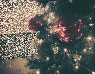 Poster - bokeh image of christmas decoration background