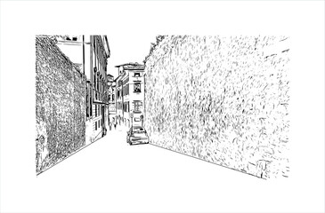 building view with landmark of bergamo is a city in the alpine lombardy region of northern italy. ha