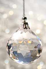 Canvas Print - Crystal ornament hanging with lights