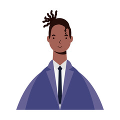 Poster - afro ethnic man with business suit character icon