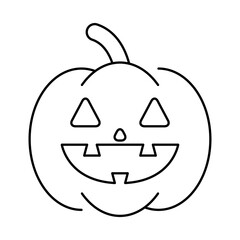 Sticker - halloween pumpkin with face style line icon