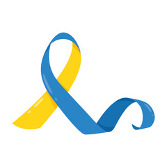 Wall Mural - ribbon campaign yellow and blue colors