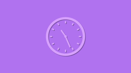 Amazing circle counting down clock icon on purple background,12 hours clock icon