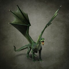 Wall Mural - Fabulous flying dragon. 3d illustration