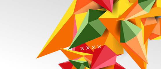 3d low poly abstract shape background vector illustration