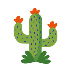 Poster - cactus mexican plant flat style