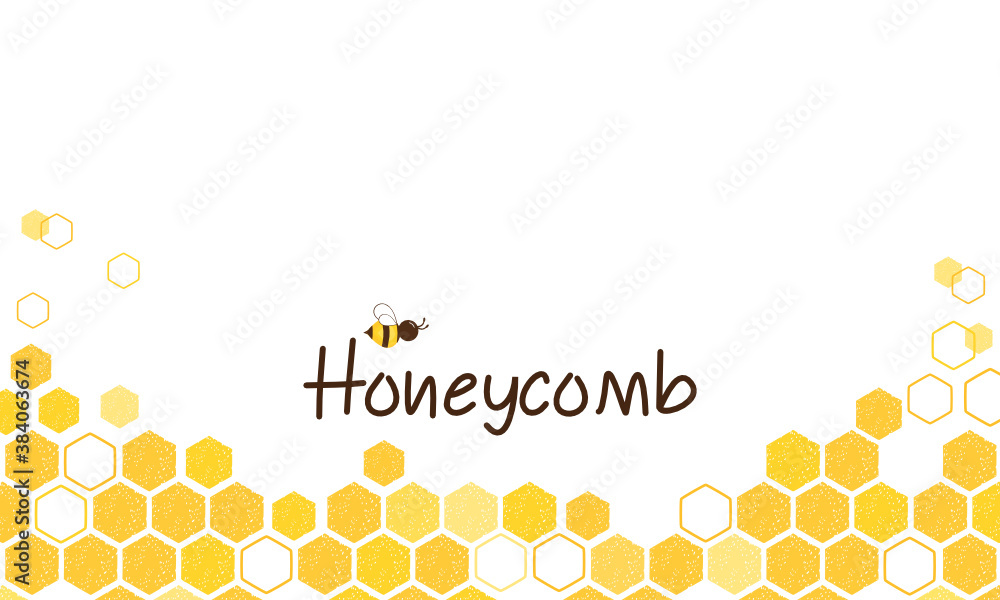 Abstract beehive honeycomb with hexagon grid cells and hand writing on ...