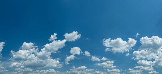 Wall Mural - some light cumuliform clouds in the clean blue sky.