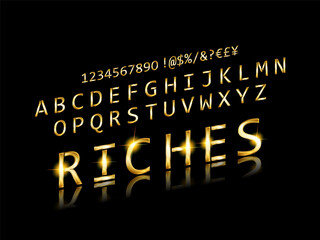 Canvas Print - Gold font. Vector illustration