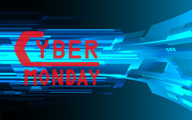 Wall Mural - Sale technology banner for cyber monday, vector