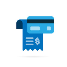 Payment Icon Pictogram. Credit Card And Payment Slip Symbol On White Background. Vector.
