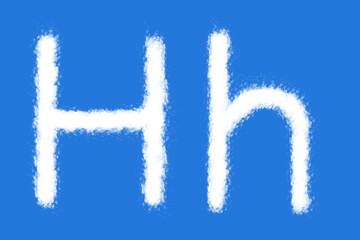 Canvas Print - Cloud H alphabet shape on blue background