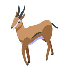 Sticker - Exotic gazelle icon. Isometric of exotic gazelle vector icon for web design isolated on white background
