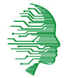 Handgezeichnetes Symbol für künstliche Intelligenz in grün