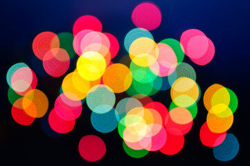 Canvas Print - Blurred Christmas lights