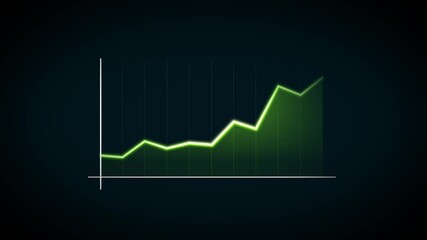 Wall Mural - business growth and success arrow infographics/ 4k animation of a business infographics with rising 