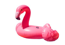 Inflatable Flamingo For Beach Or Swimming Pool Isolated On White Background