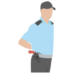 Sticker - 
A security officer standing to protect against terror 
