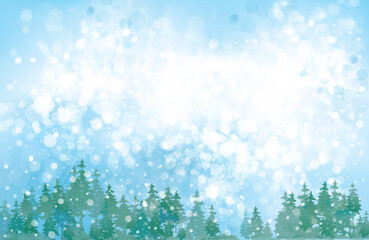 Wall Mural - vector winter background. winter snowy landscape.