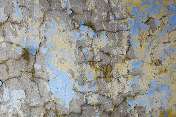 Wall Mural - Dirty old wall covered with cracks