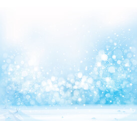 Wall Mural - vector blue, snowy background for christmas design. winter background.