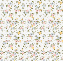 Floral Pattern. Pretty Flowers On White Background. Printing With Small Flowers. Ditsy Print. Seamless Vector Texture. Spring Bouquet.